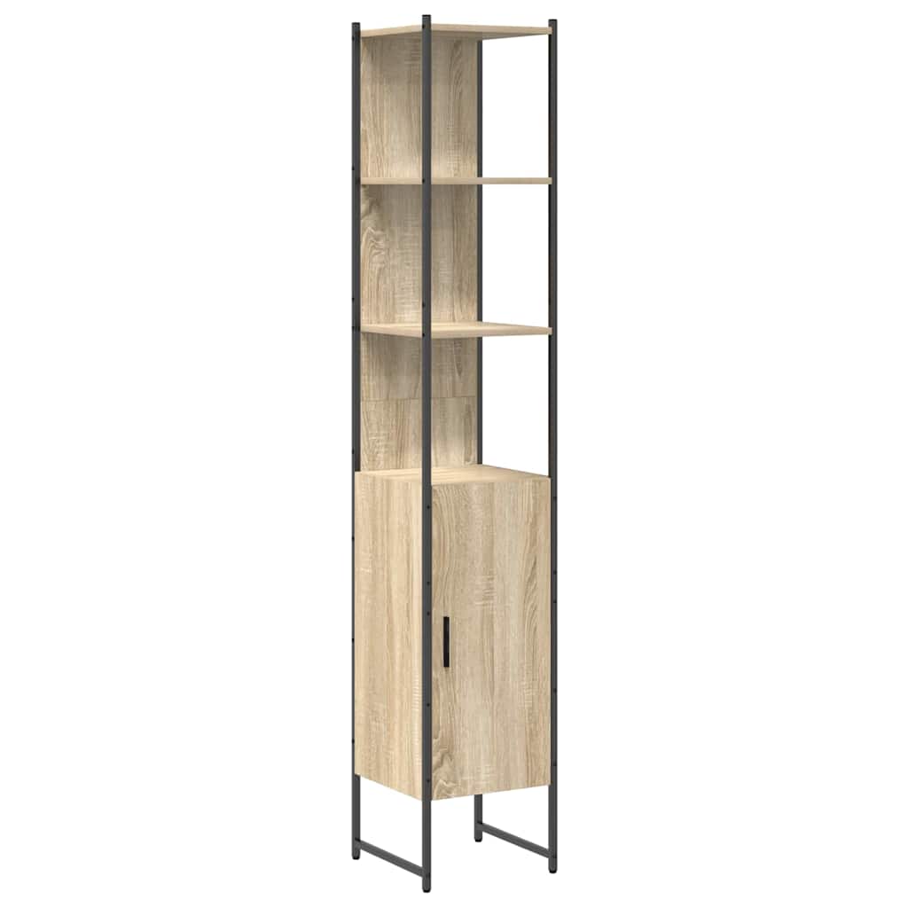 Set de mobilier pentru baie cu raft Pe perete cu depozitare cu ușă 3 pcs Stejar sonoma GartenMobel Dekor