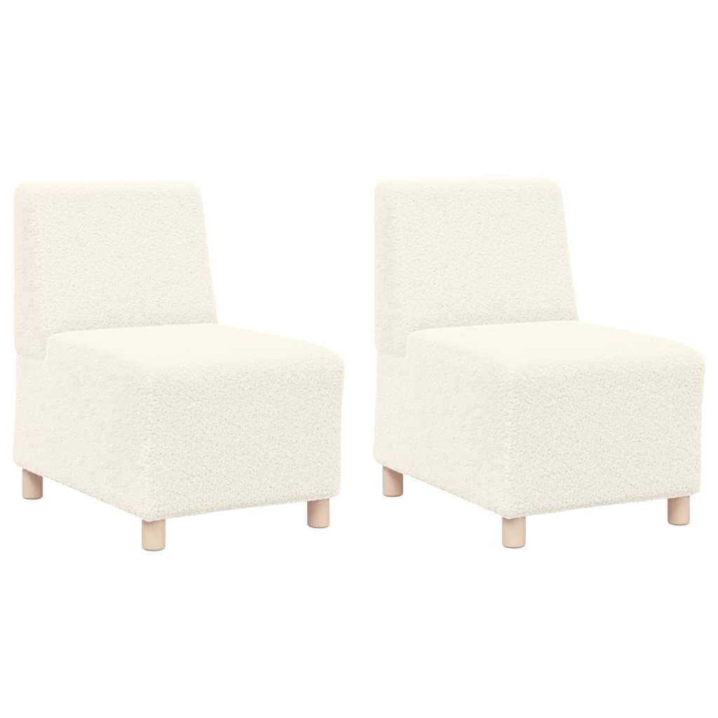 Sofa Chiar 2 pcs Crem 55 x 74 x 82 cm Țesătură de catifea GartenMobel Dekor