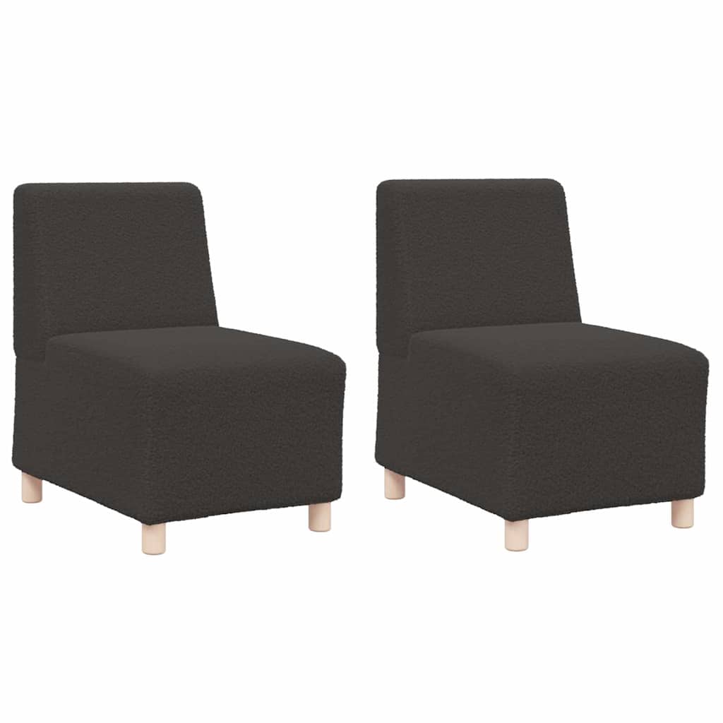 Sofa Chiar 2 pcs Gri închis 55 x 74 x 82 cm Țesătură de catifea GartenMobel Dekor