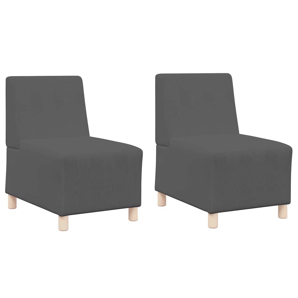 Sofa Chiar 2 pcs Gri închis 55 x 74 x 82 cm Țesătură de catifea GartenMobel Dekor