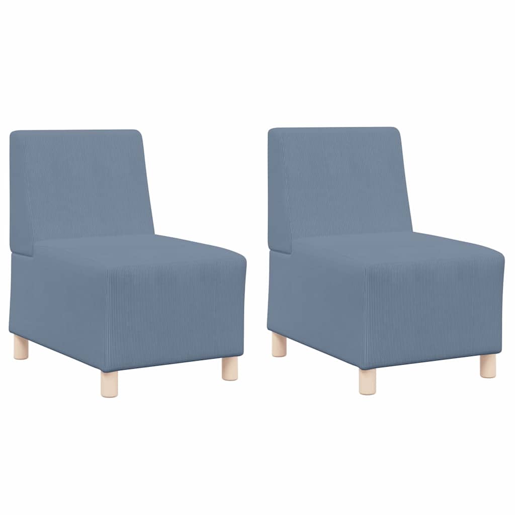 Sofa Chiar 2 pcs albastru 55 x 74 x 82 cm Țesătură de catifea GartenMobel Dekor
