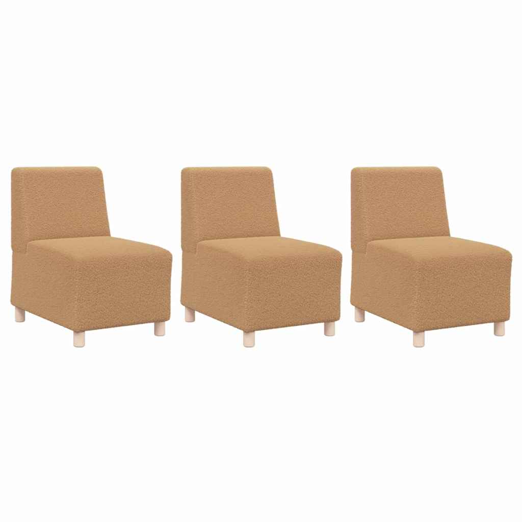 Sofa Chiar 3 pcs Bej 55 x 74 x 82 cm Țesătură de catifea GartenMobel Dekor