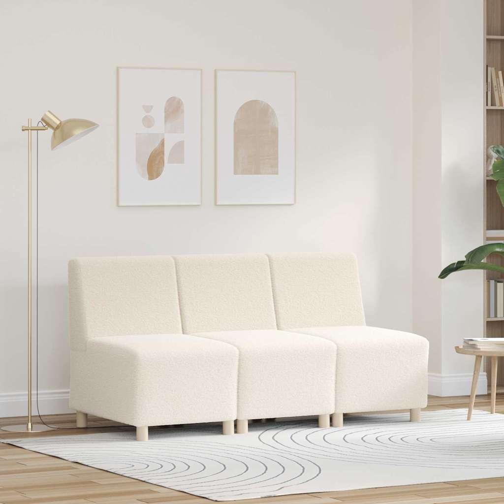 Sofa Chiar 3 pcs Crem 55 x 74 x 82 cm Țesătură de catifea GartenMobel Dekor