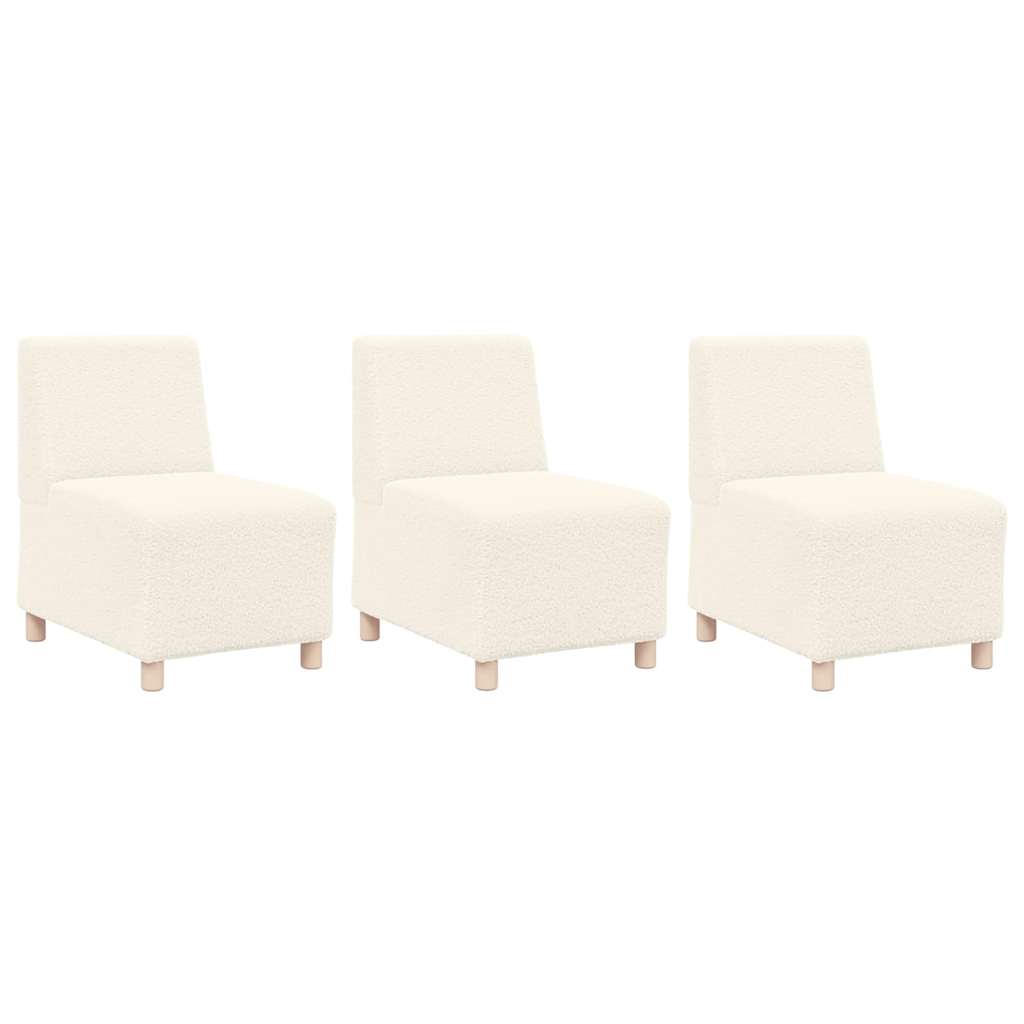 Sofa Chiar 3 pcs Crem 55 x 74 x 82 cm Țesătură de catifea GartenMobel Dekor