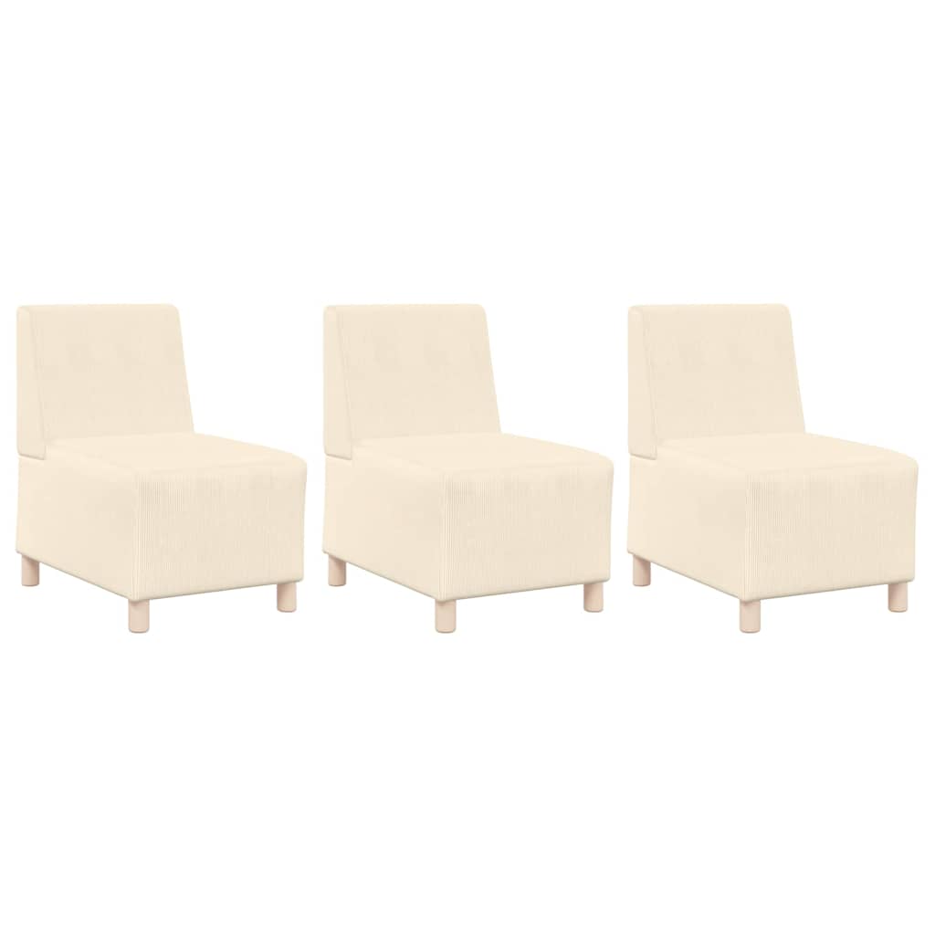 Sofa Chiar 3 pcs Crem 55 x 74 x 82 cm Țesătură de catifea GartenMobel Dekor