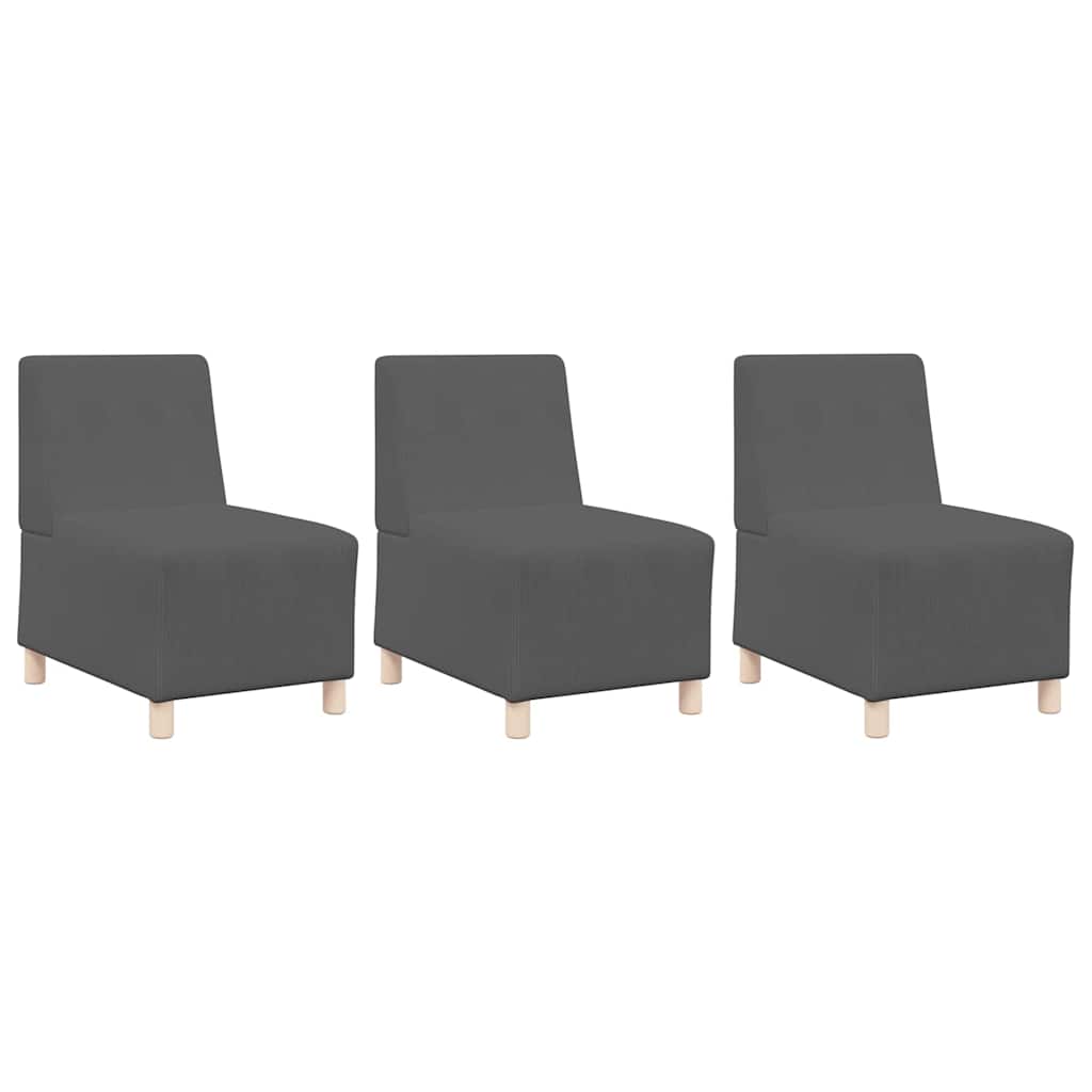 Sofa Chiar 3 pcs Gri închis 55 x 74 x 82 cm Țesătură de catifea GartenMobel Dekor