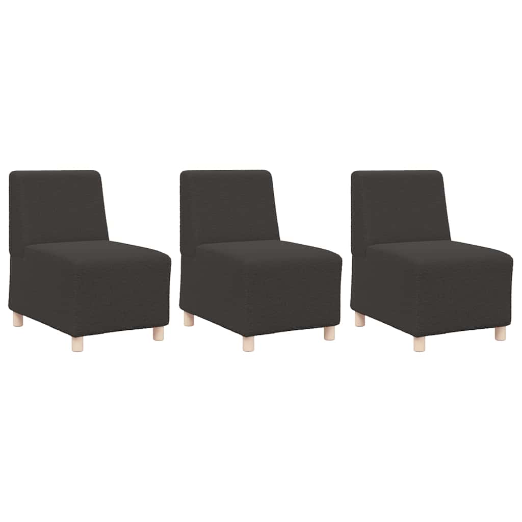Sofa Chiar 3 pcs Gri închis 55 x 74 x 82 cm Țesătură de catifea GartenMobel Dekor