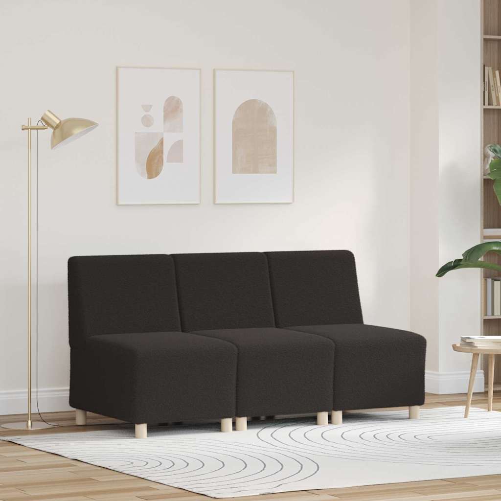 Sofa Chiar 3 pcs Gri închis 55 x 74 x 82 cm Țesătură de catifea GartenMobel Dekor