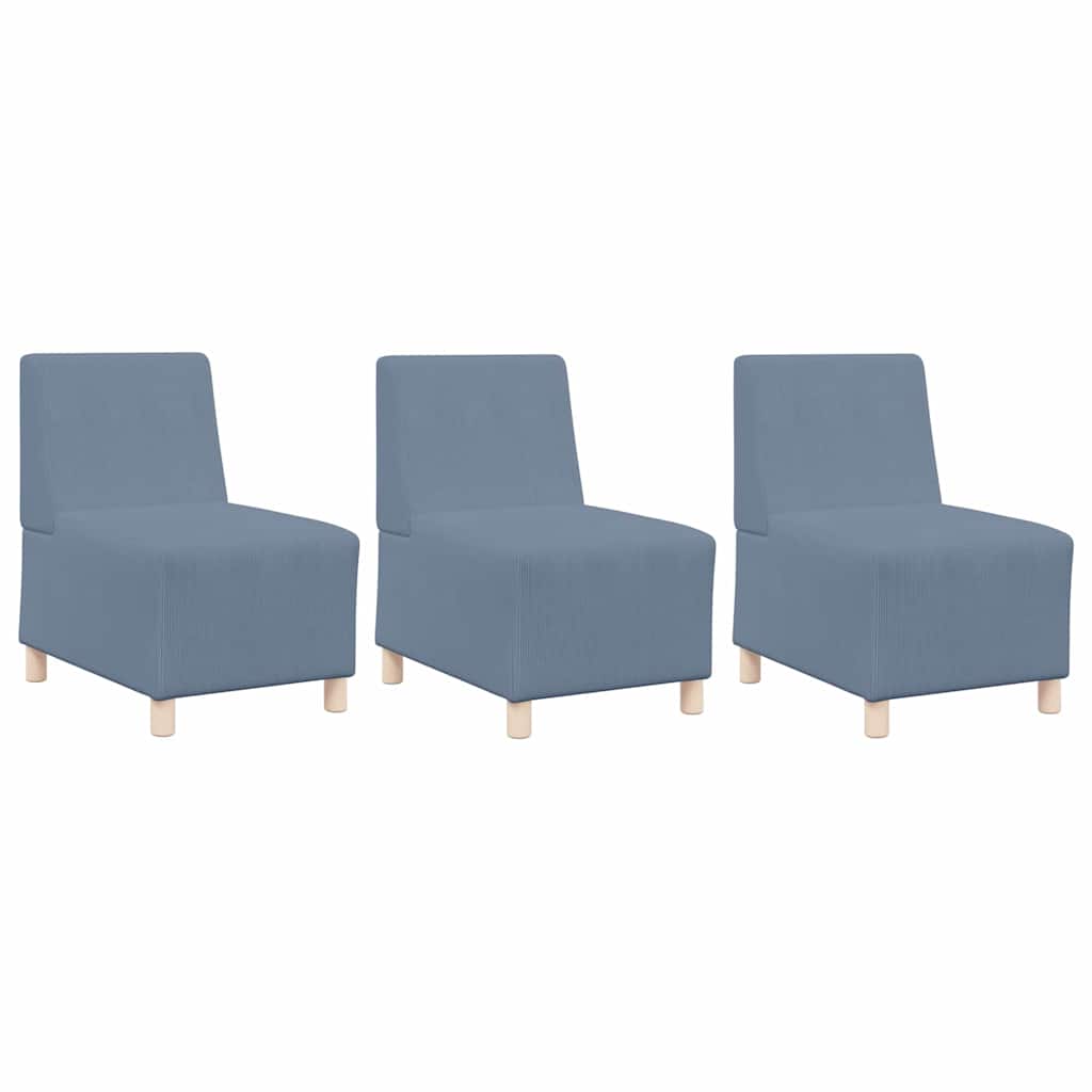 Sofa Chiar 3 pcs albastru 55 x 74 x 82 cm Țesătură de catifea GartenMobel Dekor