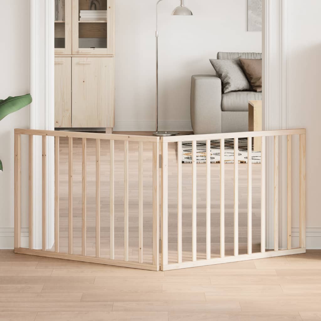 Poartă pentru câini pliabilă, 2 panouri, 160 cm, lemn de plop GartenMobel Dekor