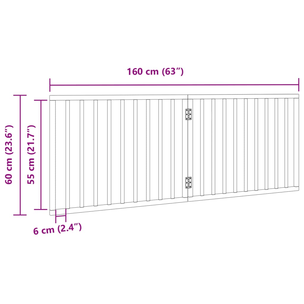 Poartă pentru câini pliabilă, 2 panouri, 160 cm, lemn de plop GartenMobel Dekor