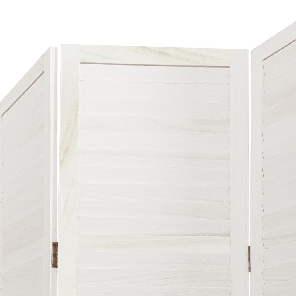 Paravan cameră 5 panouri, alb, lemn masiv paulownia GartenMobel Dekor