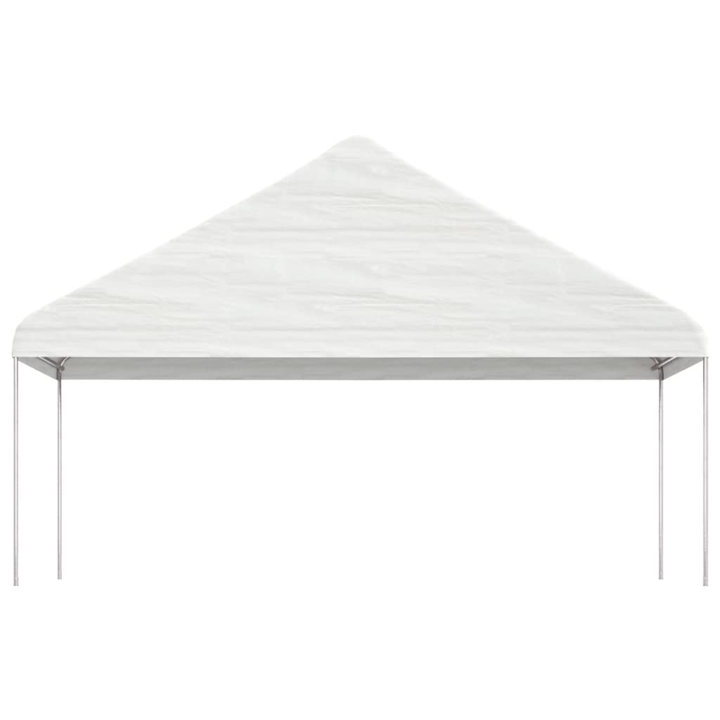Foișor cu acoperiș, alb, 5,88x2,23x3,75 m, polietilenă GartenMobel Dekor