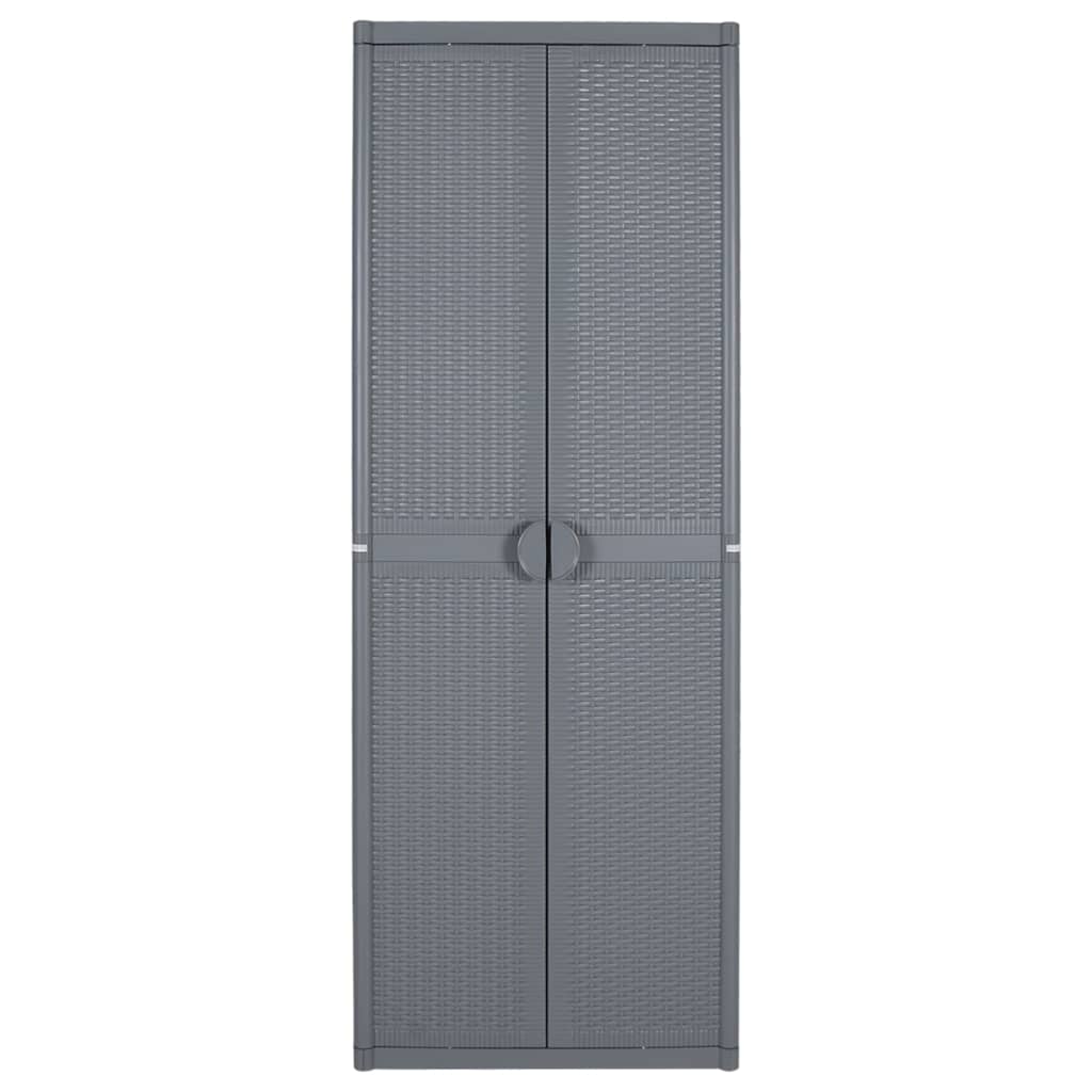 Dulap de depozitare pentru grădină, gri, 65x45x172 cm, PP ratan GartenMobel Dekor