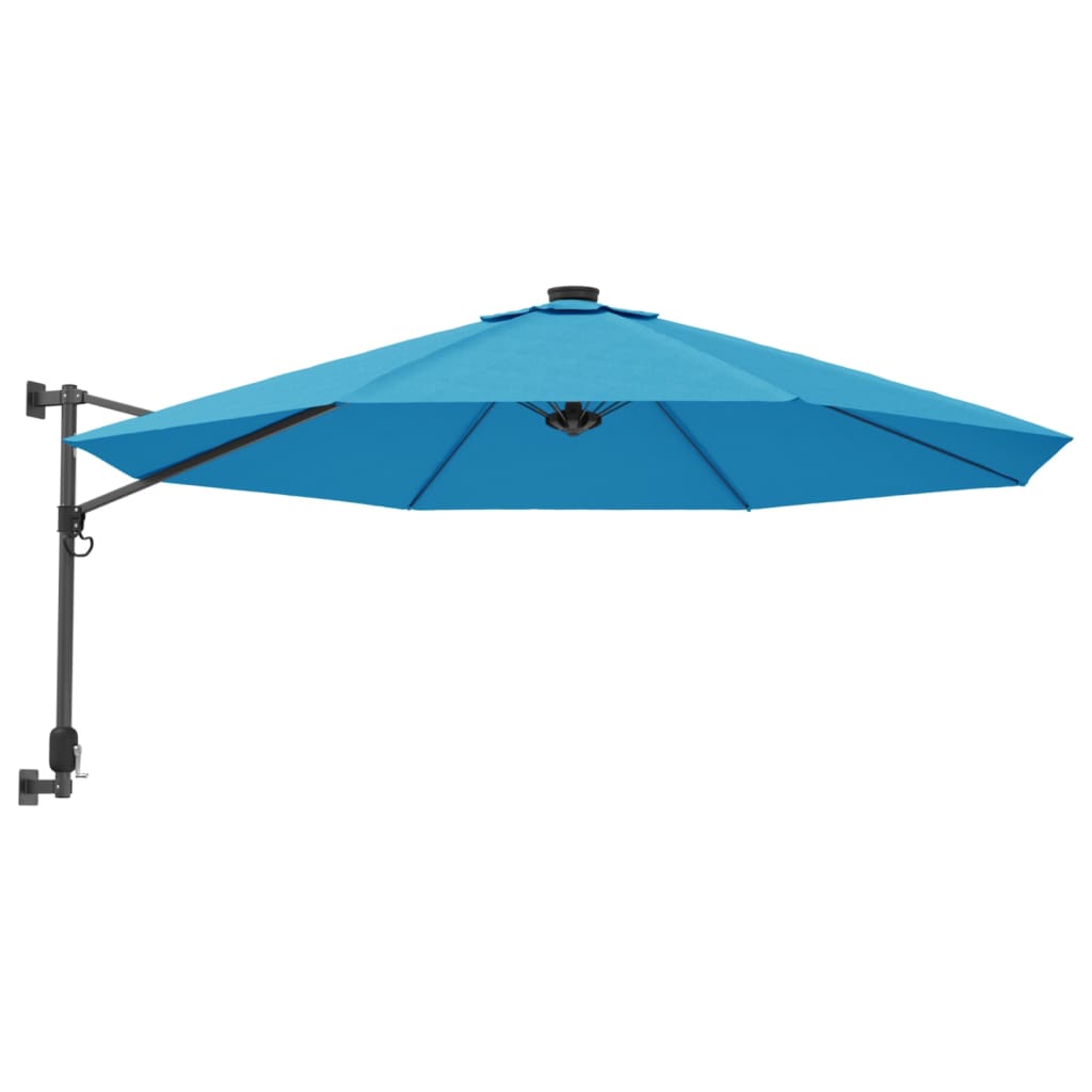 Umbrelă de soare montate pe perete cu LED-uri Sea Blue, 290 cm GartenMobel Dekor