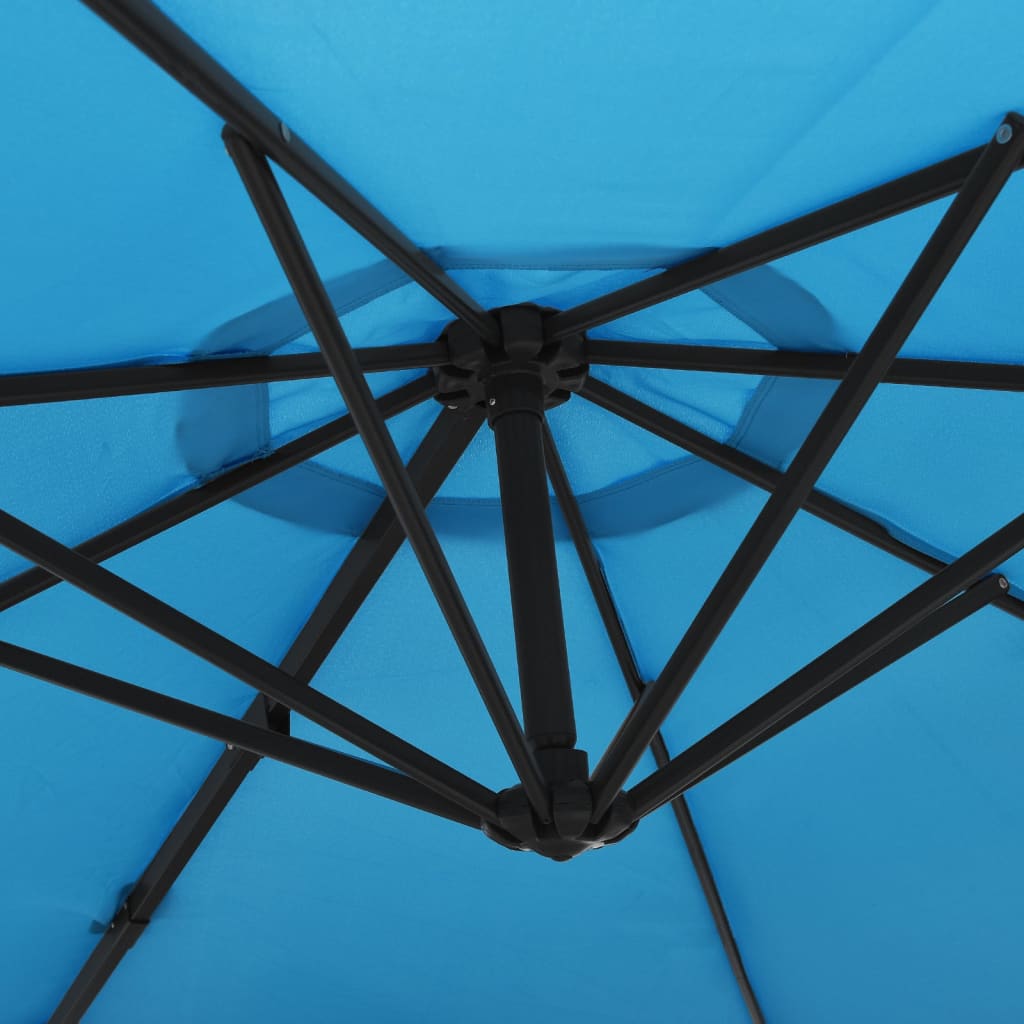Umbrelă de soare montate pe perete cu LED-uri Sea Blue, 290 cm GartenMobel Dekor