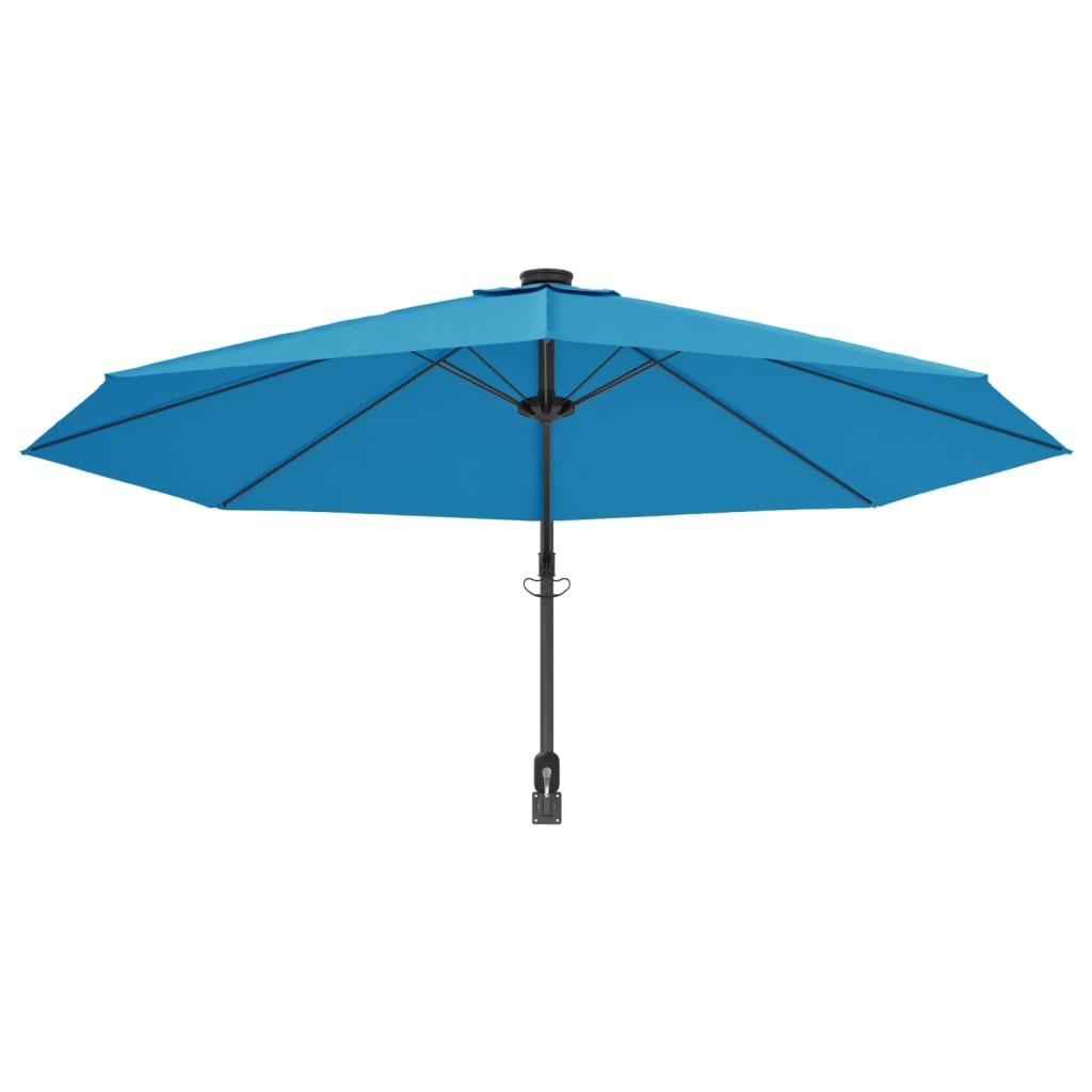 Umbrelă de soare montate pe perete cu LED-uri Sea Blue, 290 cm GartenMobel Dekor