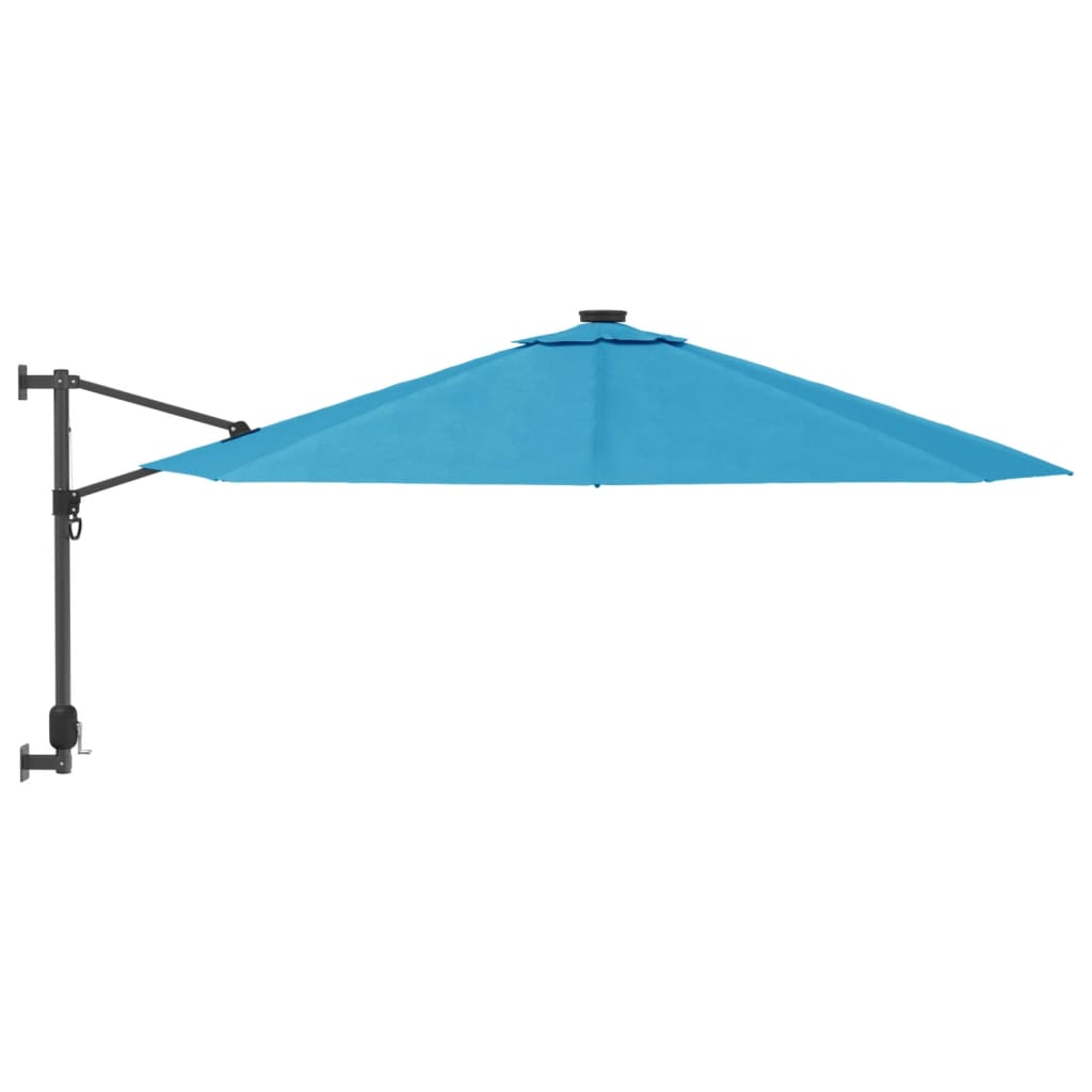 Umbrelă de soare montate pe perete cu LED-uri Sea Blue, 290 cm GartenMobel Dekor