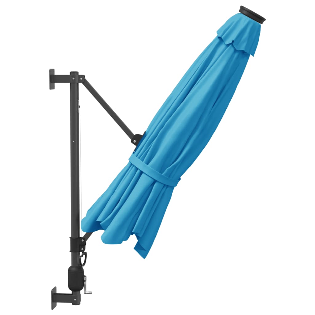 Umbrelă de soare montate pe perete cu LED-uri Sea Blue, 290 cm GartenMobel Dekor
