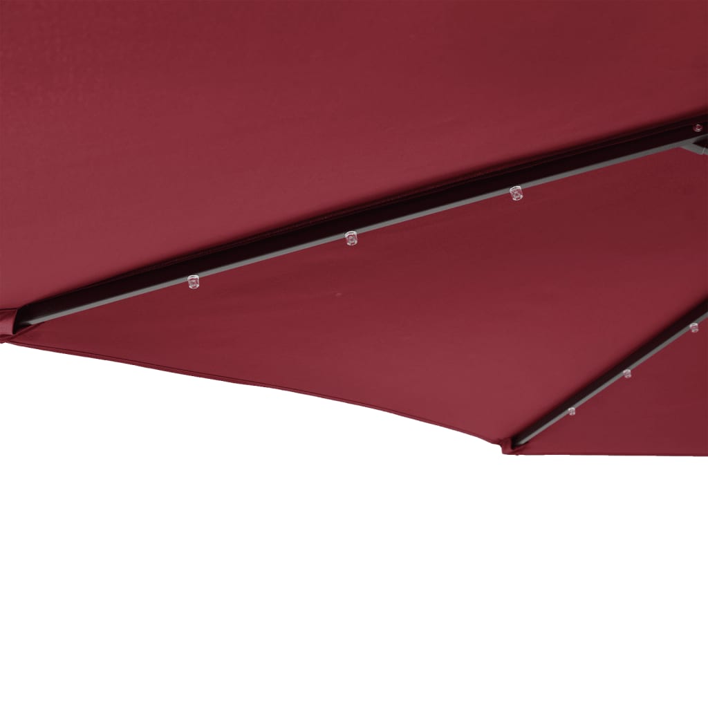Umbrelă soare de grădină stâlp din oțel/LED roșu 225x225x212cm GartenMobel Dekor