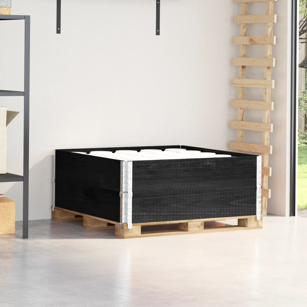 Rame pentru paleți, 2 buc., negru, 100x100 cm, lemn masiv pin GartenMobel Dekor