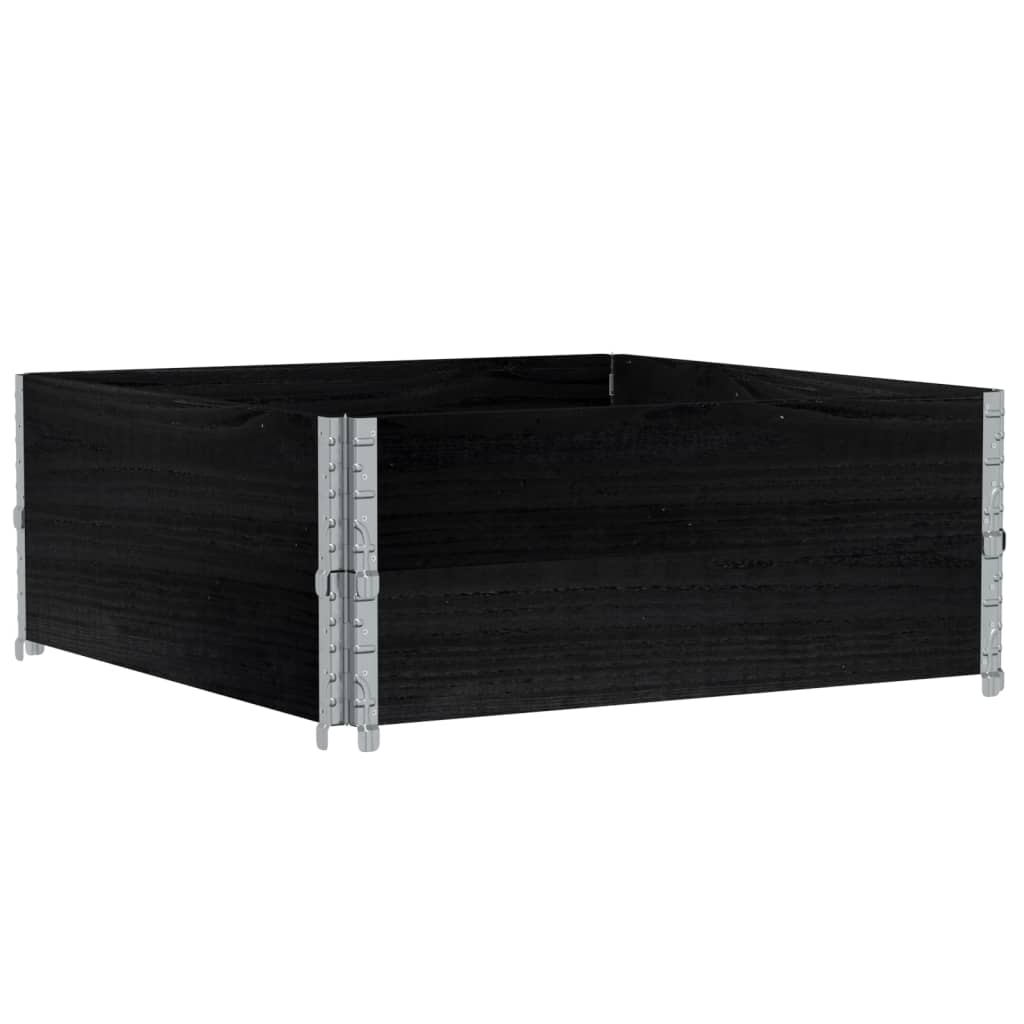 Rame pentru paleți, 2 buc., negru, 100x100 cm, lemn masiv pin GartenMobel Dekor