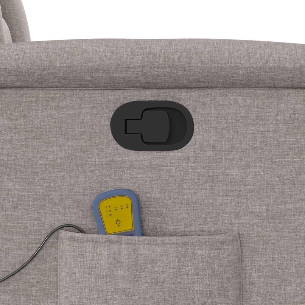Fotoliu de masaj rabatabil, gri taupe, material textil GartenMobel Dekor