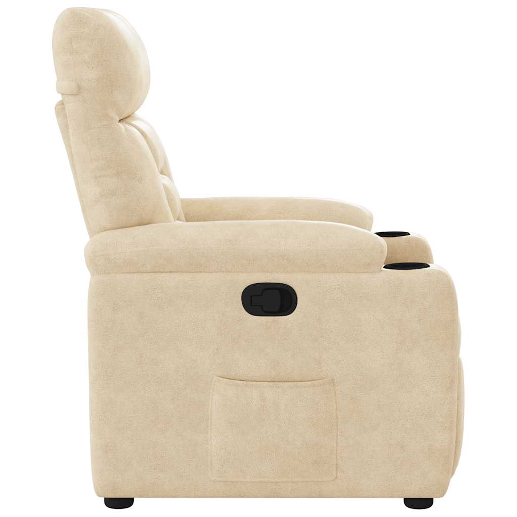Fotoliu rabatabil, crem, microfibră GartenMobel Dekor