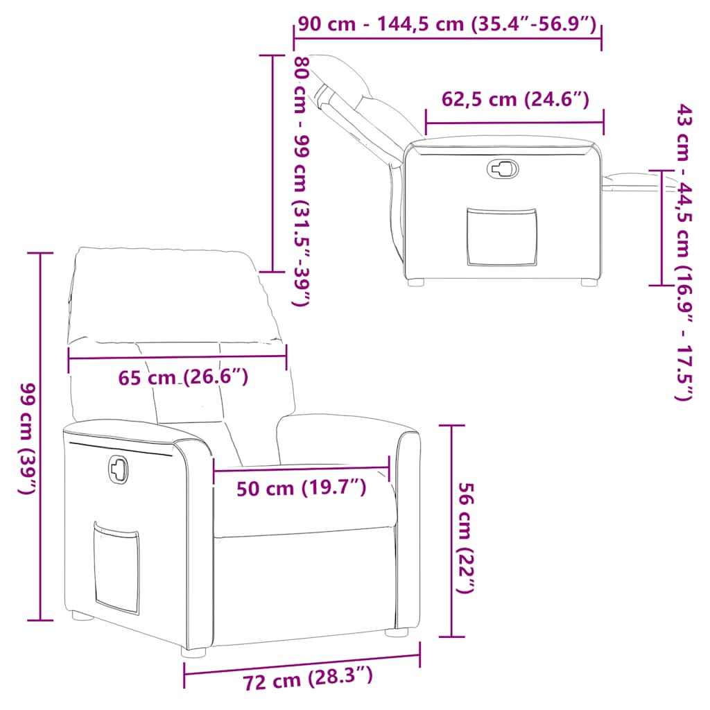 Fotoliu rabatabil, gri taupe, microfibră GartenMobel Dekor