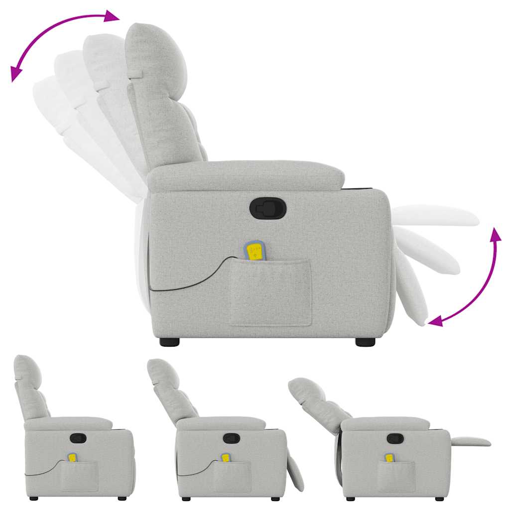 Scaun de masaj cu țesătură gri nor GartenMobel Dekor