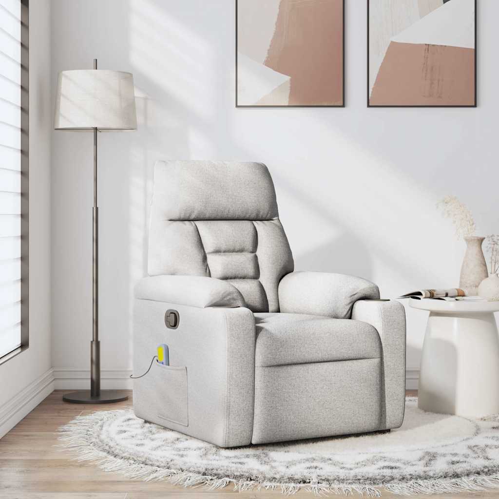 Scaun de masaj cu țesătură gri nor GartenMobel Dekor