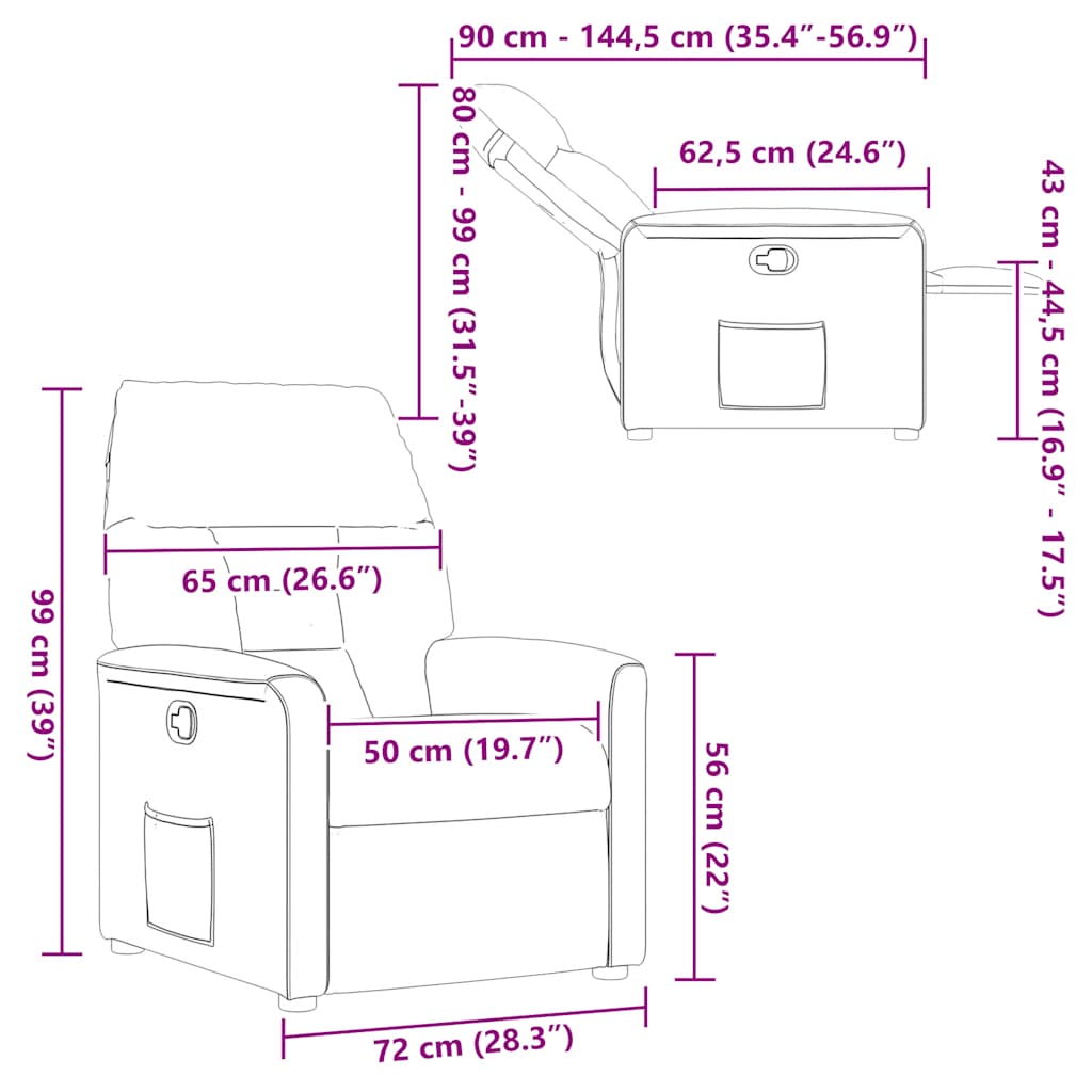 Scaun extensibil din stofă gri nor GartenMobel Dekor