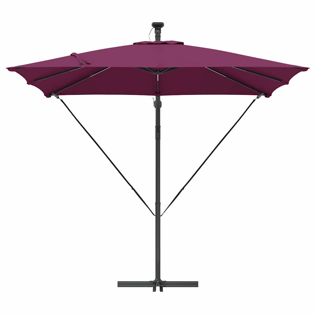 Parasol banana cu brațe Roșu bordo 249 x 249 x 250 cm GartenMobel Dekor