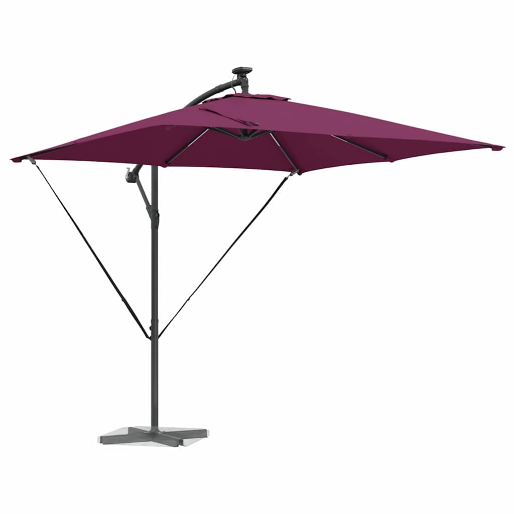 Parasol banana cu brațe Roșu bordo 249 x 249 x 250 cm GartenMobel Dekor