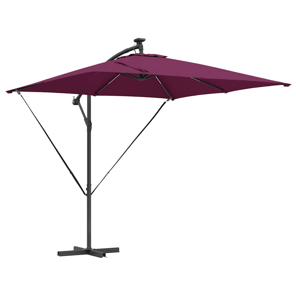 Parasol banana cu brațe Roșu bordo 249 x 249 x 250 cm GartenMobel Dekor