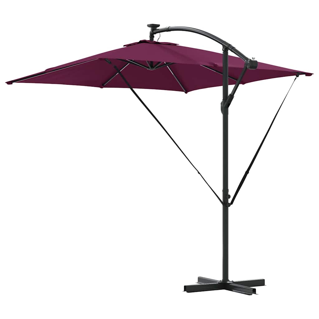 Parasol banana cu brațe Roșu bordo 249 x 249 x 250 cm GartenMobel Dekor