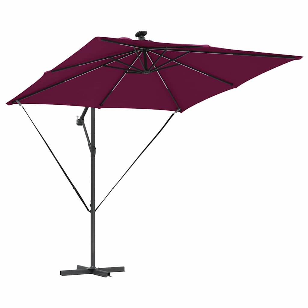 Parasol banana cu brațe Roșu bordo 249 x 249 x 250 cm GartenMobel Dekor