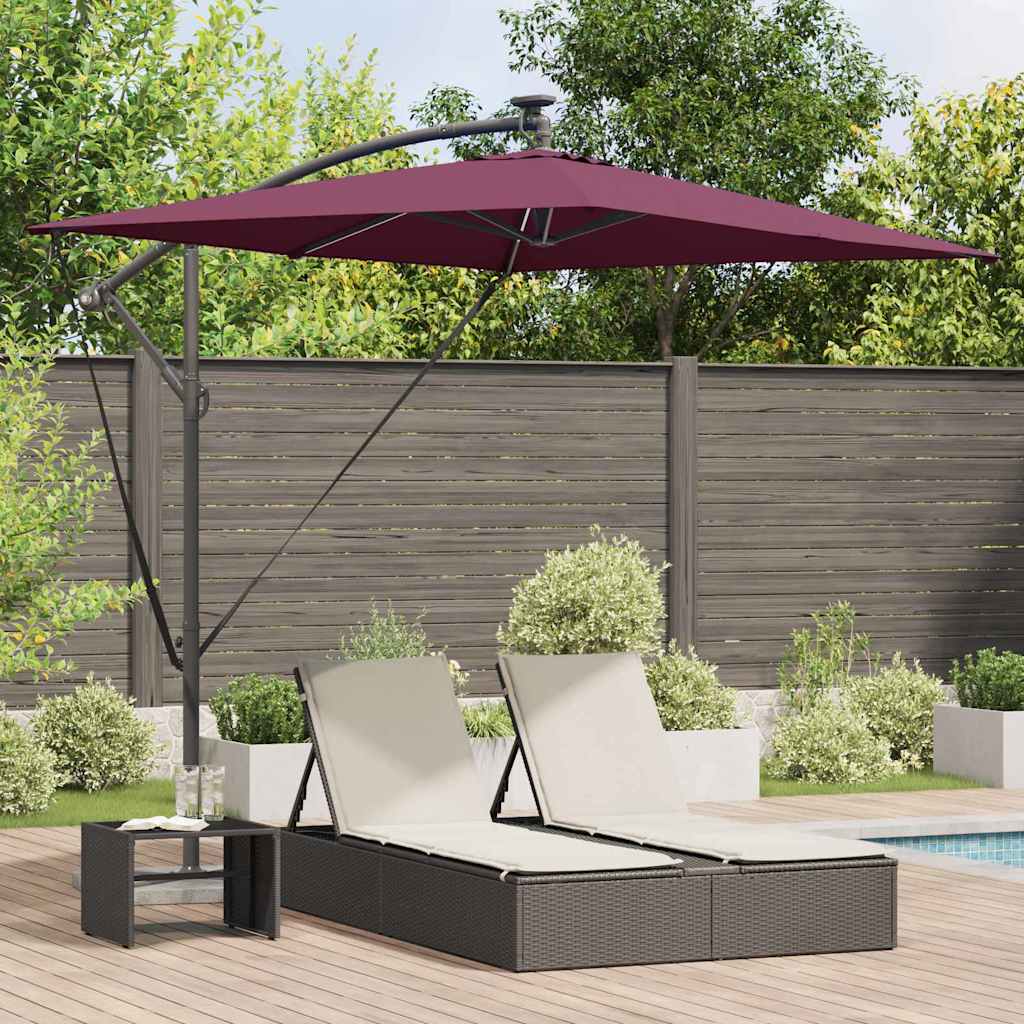 Parasol banana cu brațe Roșu bordo 294 x 200 x 254 cm GartenMobel Dekor