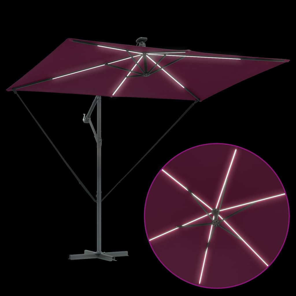 Parasol banana cu brațe Roșu bordo 294 x 200 x 254 cm GartenMobel Dekor