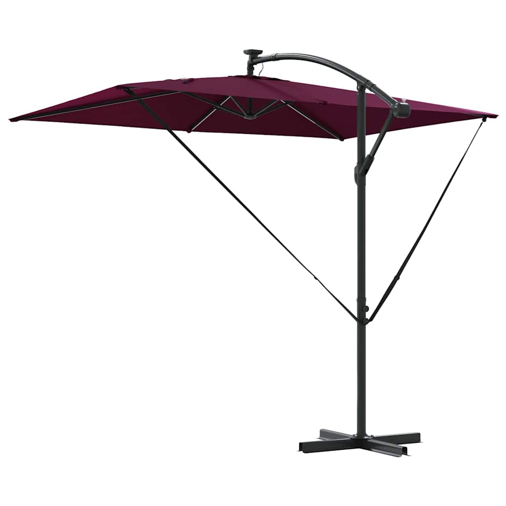 Parasol banana cu brațe Roșu bordo 294 x 200 x 254 cm GartenMobel Dekor