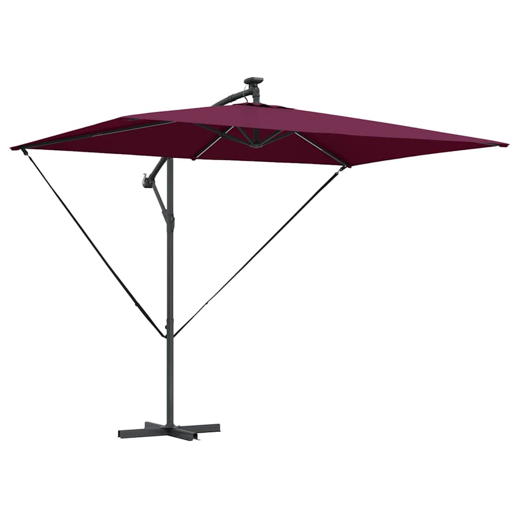 Parasol banana cu brațe Roșu bordo 294 x 200 x 254 cm GartenMobel Dekor