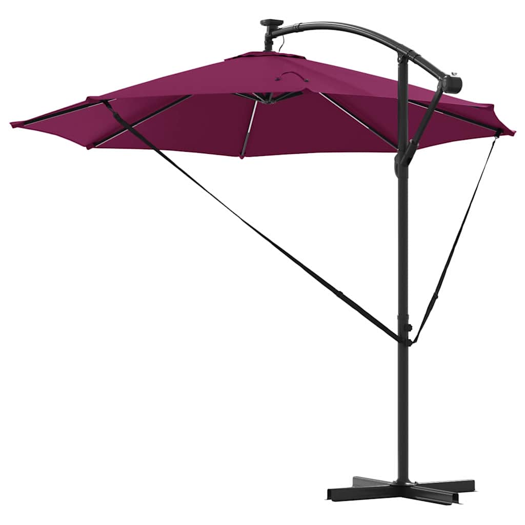 Parasol banana cu brațe Roșu bordo 294 x 294 x 248 cm GartenMobel Dekor