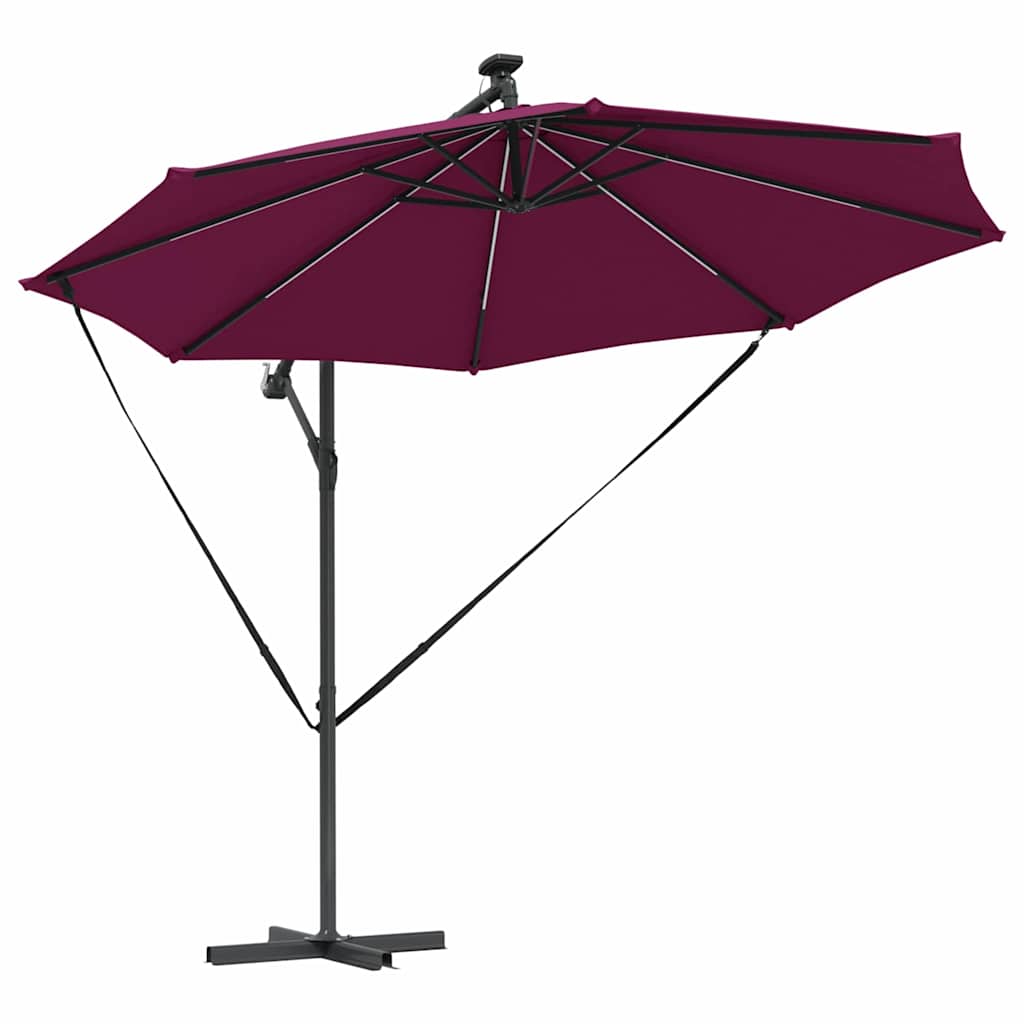 Parasol banana cu brațe Roșu bordo 294 x 294 x 248 cm GartenMobel Dekor
