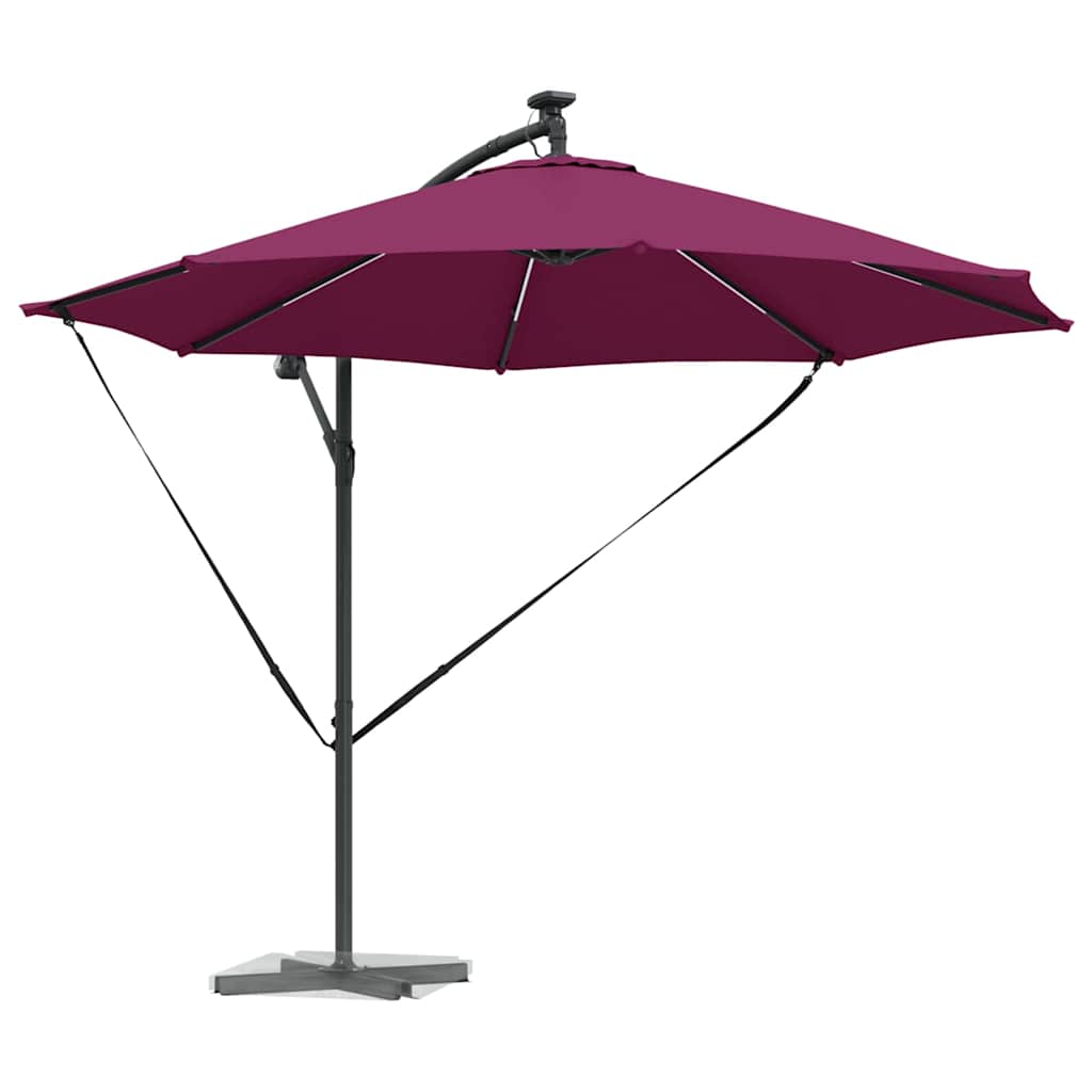 Parasol banana cu brațe Roșu bordo 294 x 294 x 248 cm GartenMobel Dekor