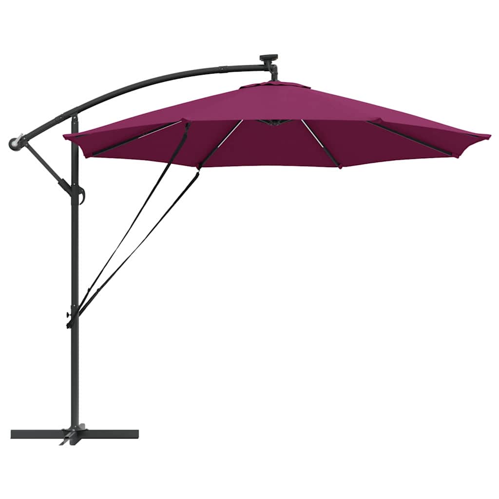 Parasol banana cu brațe Roșu bordo 294 x 294 x 248 cm GartenMobel Dekor