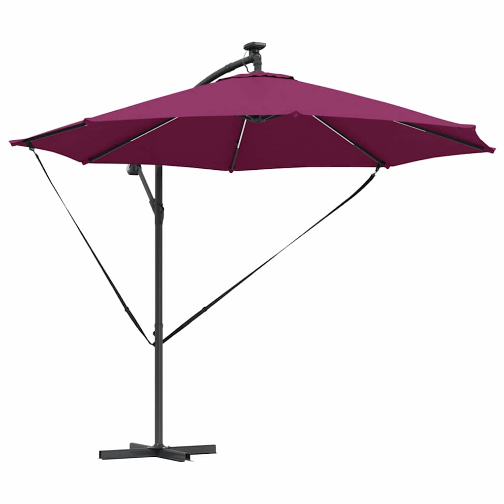 Parasol banana cu brațe Roșu bordo 294 x 294 x 248 cm GartenMobel Dekor