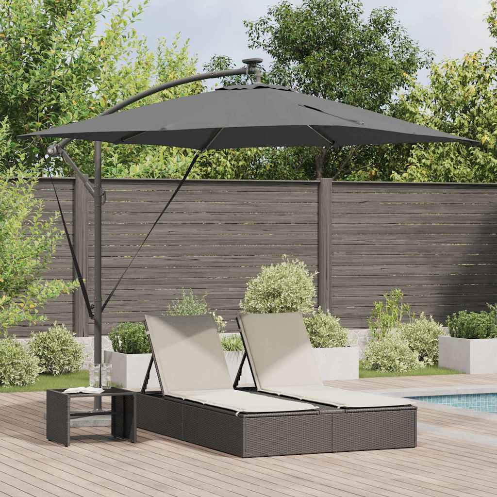 Parasol banana cu brațe cu blocare Antracit 249 x 249 x 250 cm GartenMobel Dekor