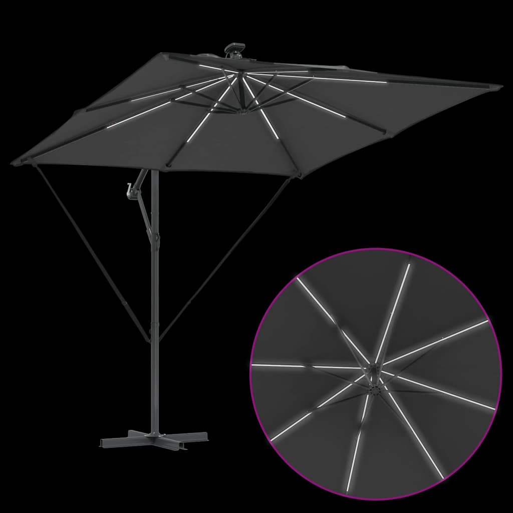 Parasol banana cu brațe cu blocare Antracit 249 x 249 x 250 cm GartenMobel Dekor