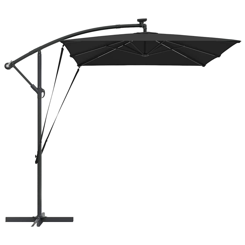 Parasol banana cu brațe cu blocare Negru 294 x 200 x 254 cm GartenMobel Dekor