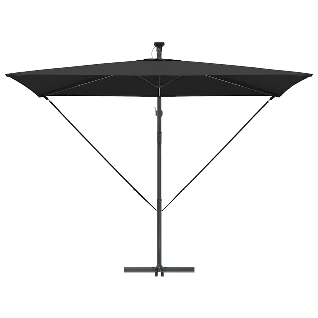 Parasol banana cu brațe cu blocare Negru 294 x 200 x 254 cm GartenMobel Dekor